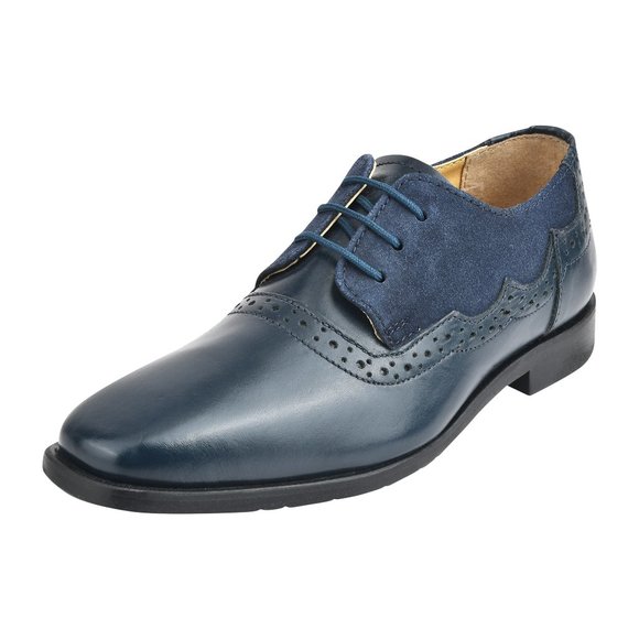 Amy R. Blue  Leather/Suede Oxford Style Kids Dress Shoes - Picture 1 of 7